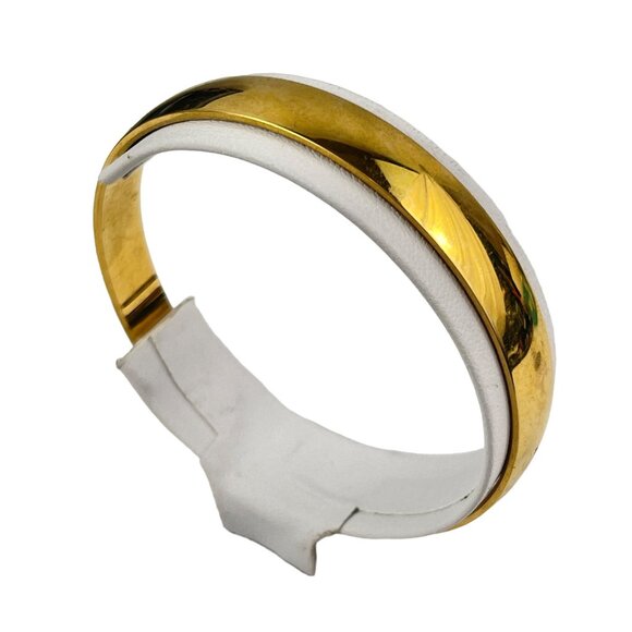 Crown Trifari Elegant Gold Plated Bangle Bracelet - Unisex Classic Design - Picture 9 of 9
